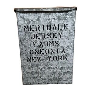 VTG‎ Milk Box Galvanized Metal Front Porch Primitive Decor Oneonta NY